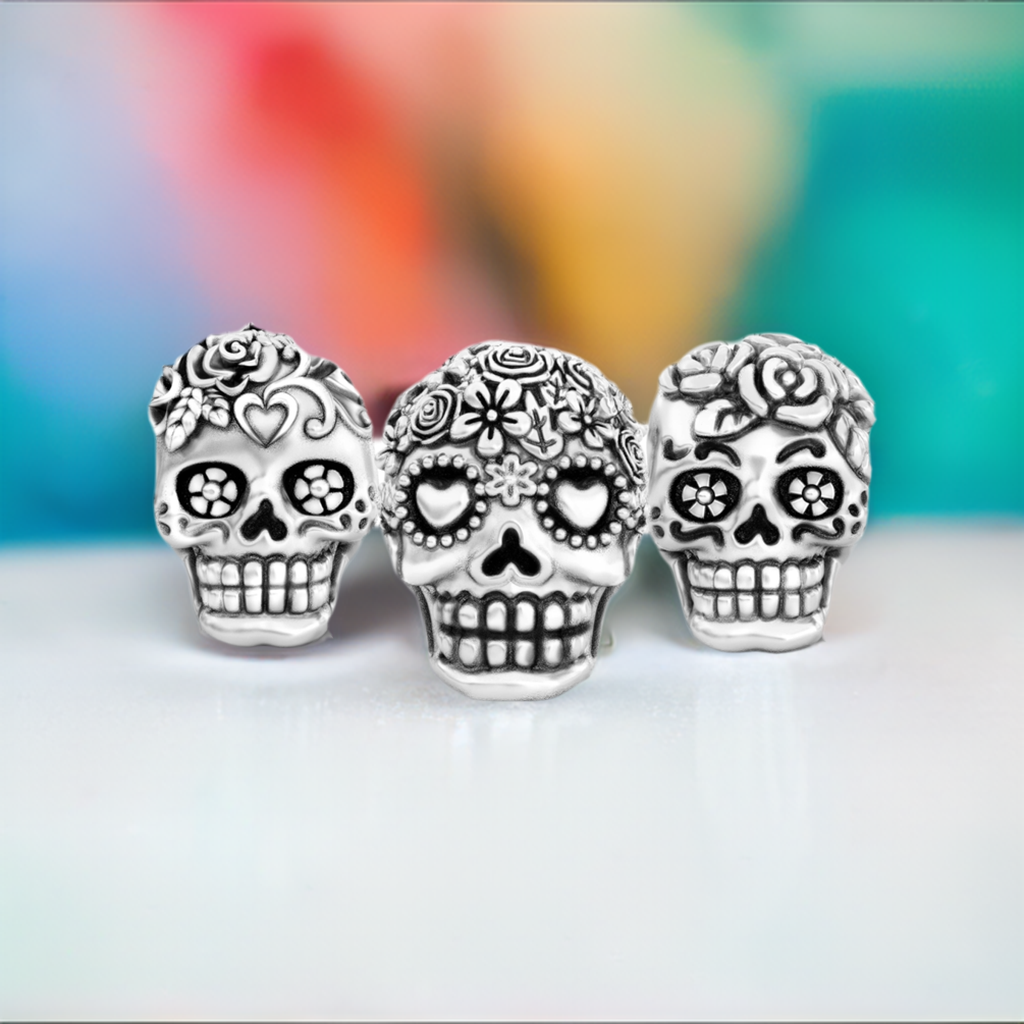 Dia de los Muertos Sugar Skull Bead Charm - Original