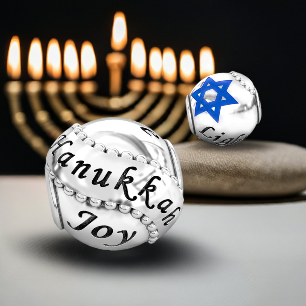 Holiday Celebration with Star of David Luxe Color™ Enamel Bead Charm - Hanukkah