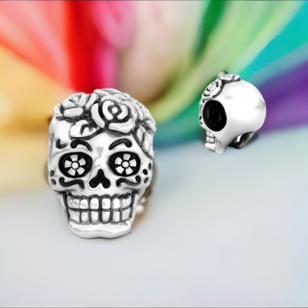 Dia de los Muertos Sugar Skull Bead Charm - Original