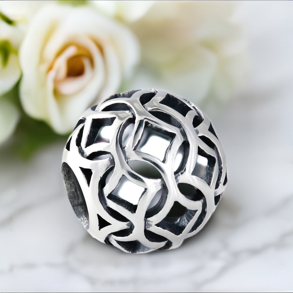 Diamond Pattern Weave Bead Charm