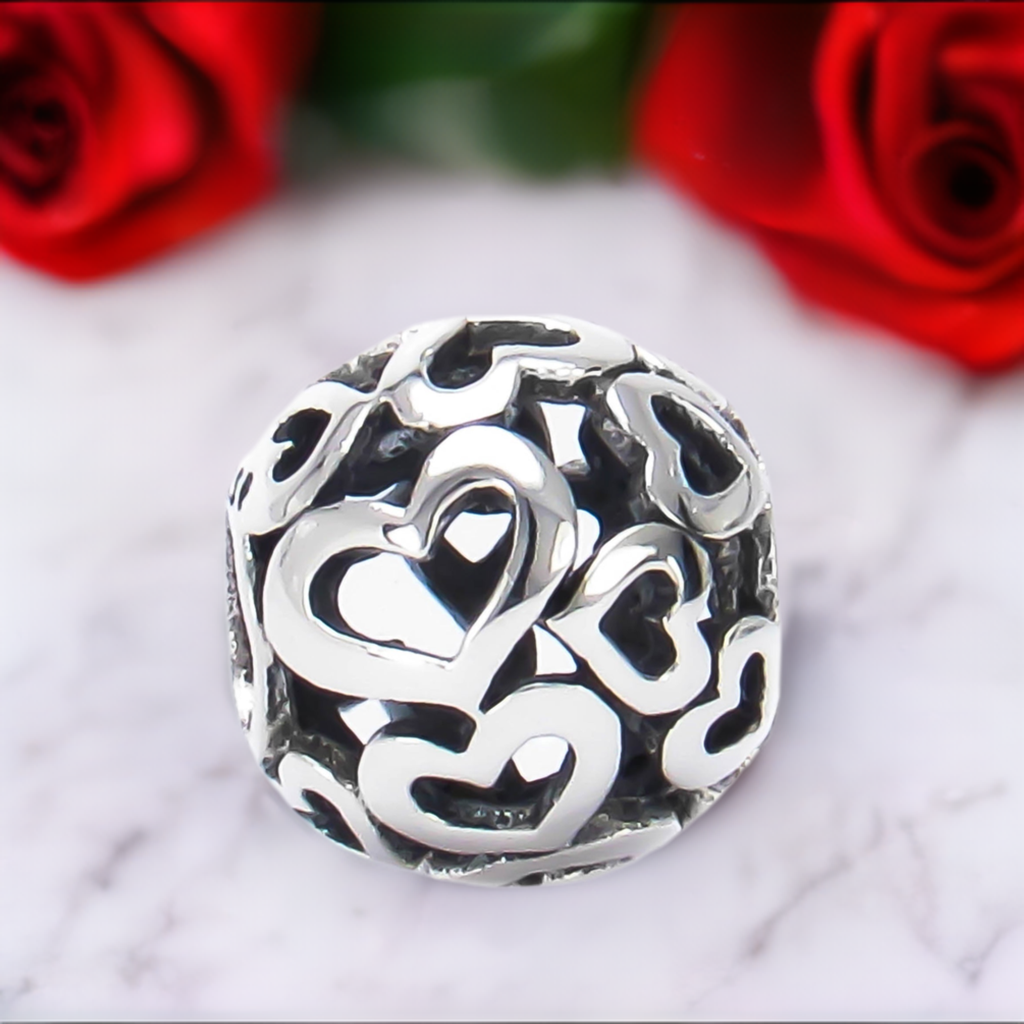 Open Hearts Bead Charm