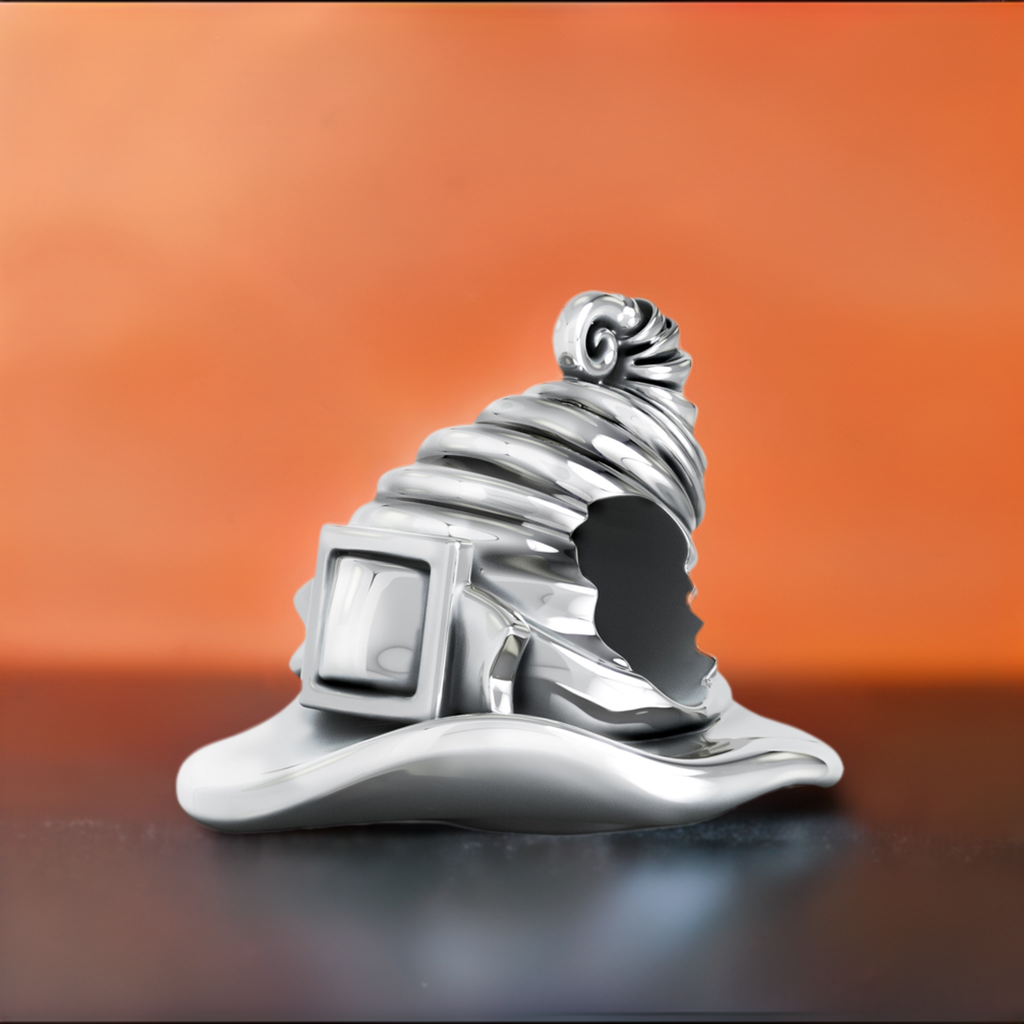 Halloween Witch Hat with Enamel Cat