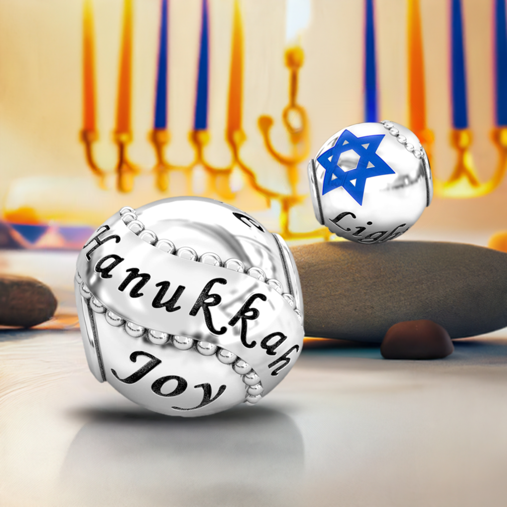 Holiday Celebration with Star of David Luxe Color™ Enamel Bead Charm - Hanukkah