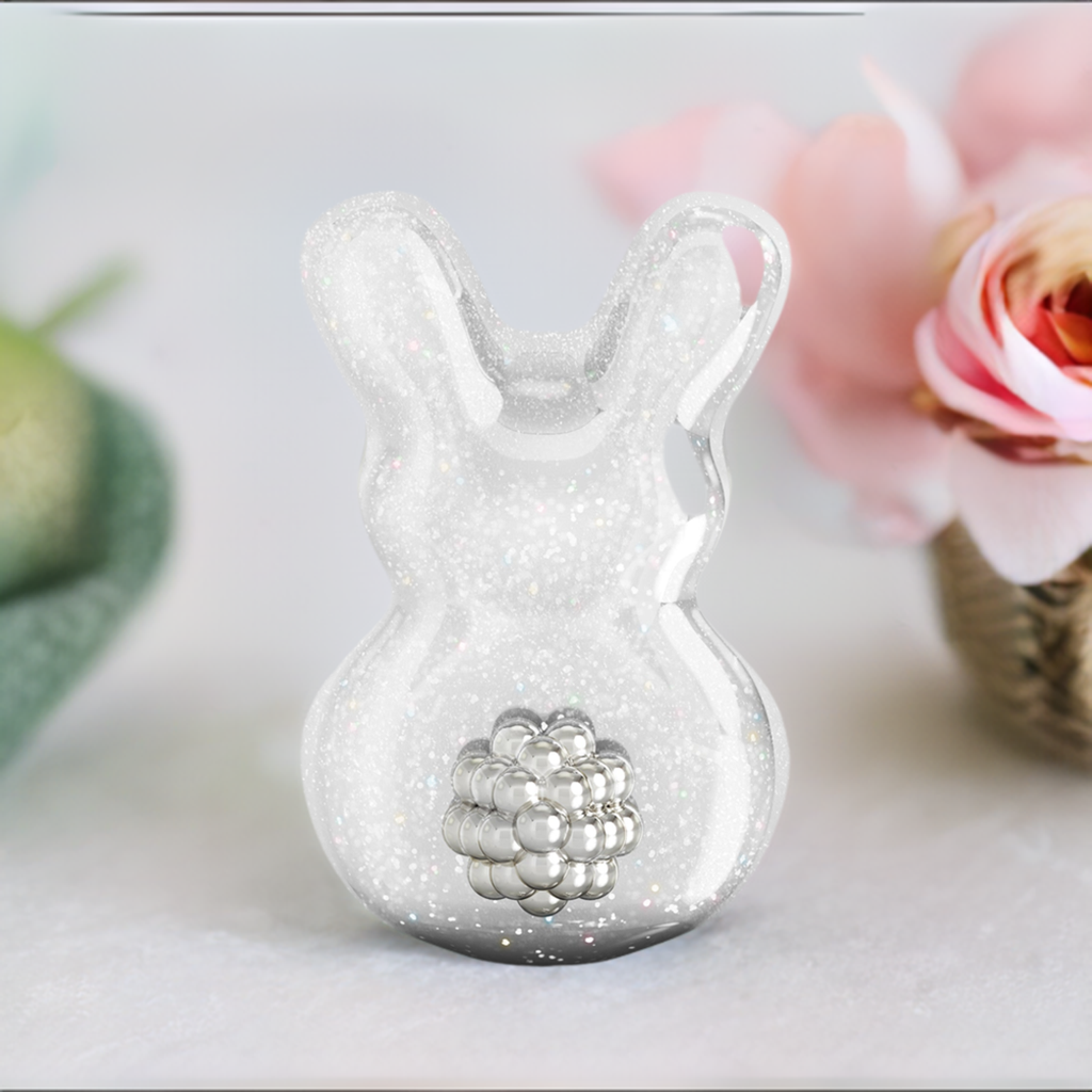 Bunny Butt Charm - Luxe Color™ Enamel Bead Charm - White