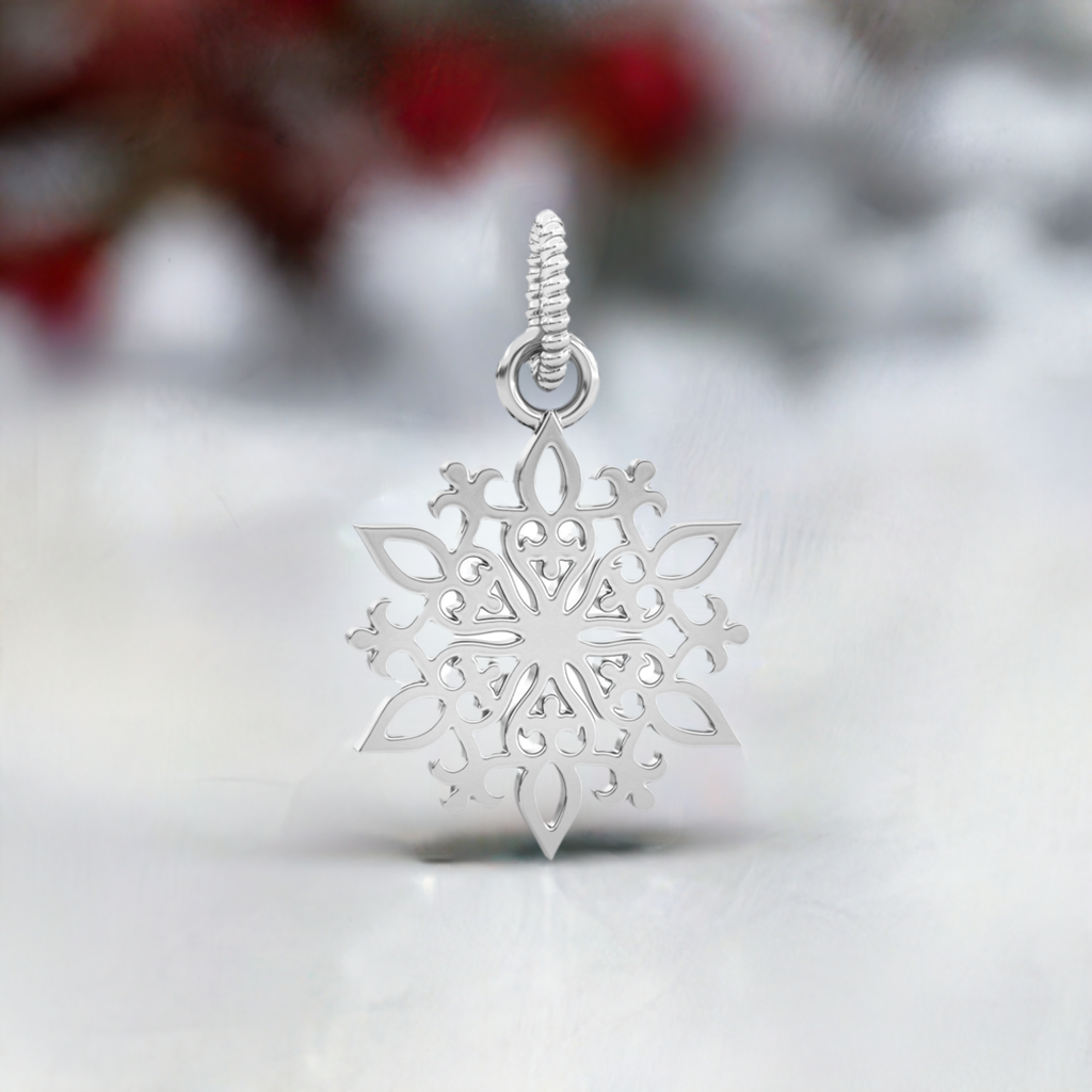 Winter Snowflake Dangle Bead Charm - Snow Day