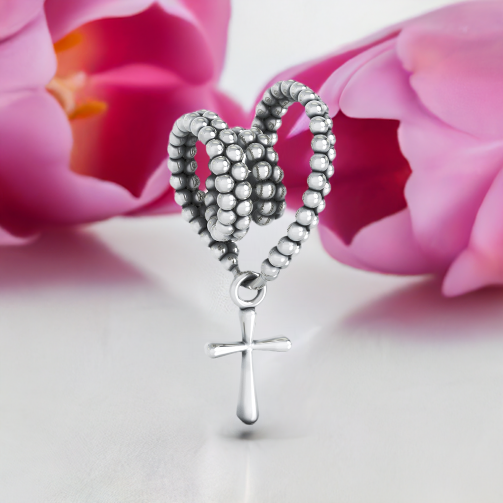 Rosary w/Cross Dangle Bead Charm