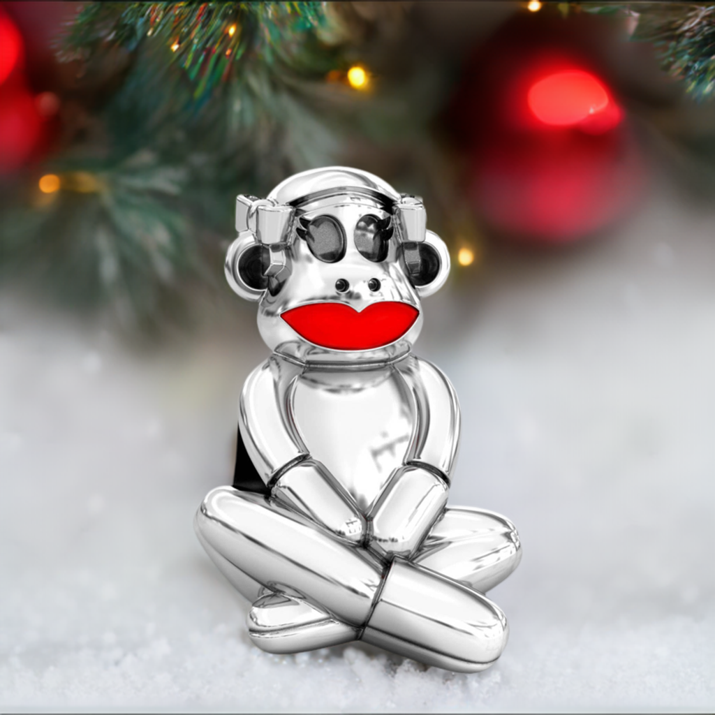 Sock Monkey Luxe Color™ Enamel Bead Charm - Girl