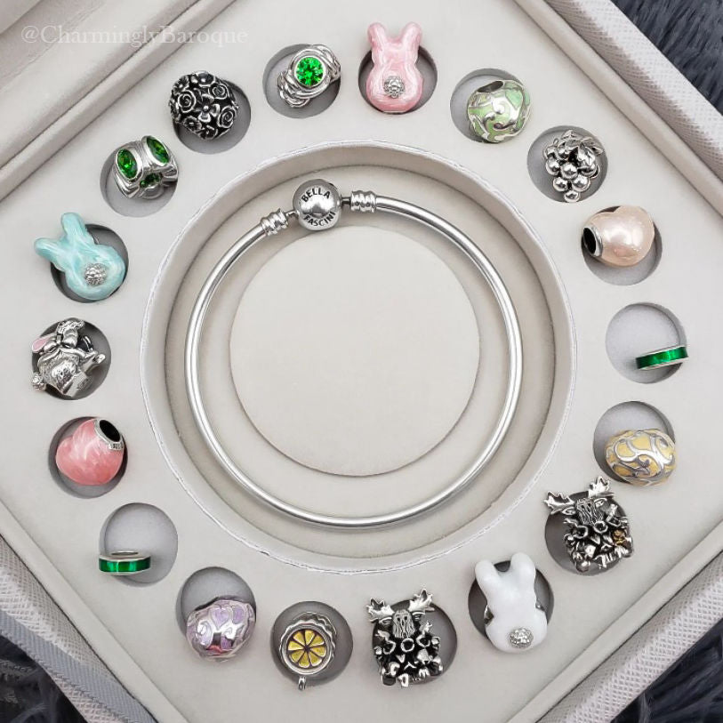 Bunny Butt Charm - Luxe Color™ Enamel Bead Charm - White