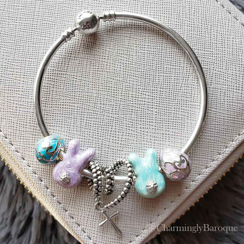 Bunny Butt Charm - Luxe Color™ Enamel Bead Charm - Purple