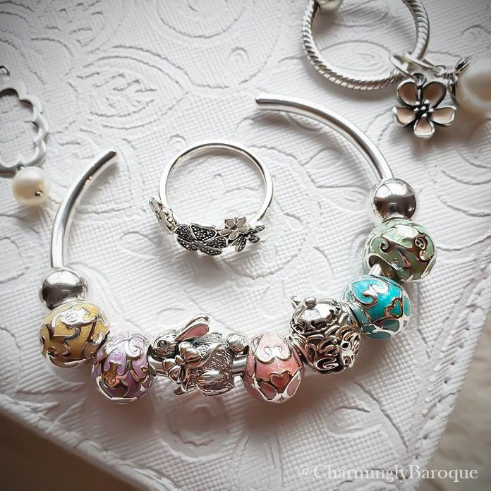 Easter Egg Filigree Luxe Color™ Enamel Bead Charm - Purple