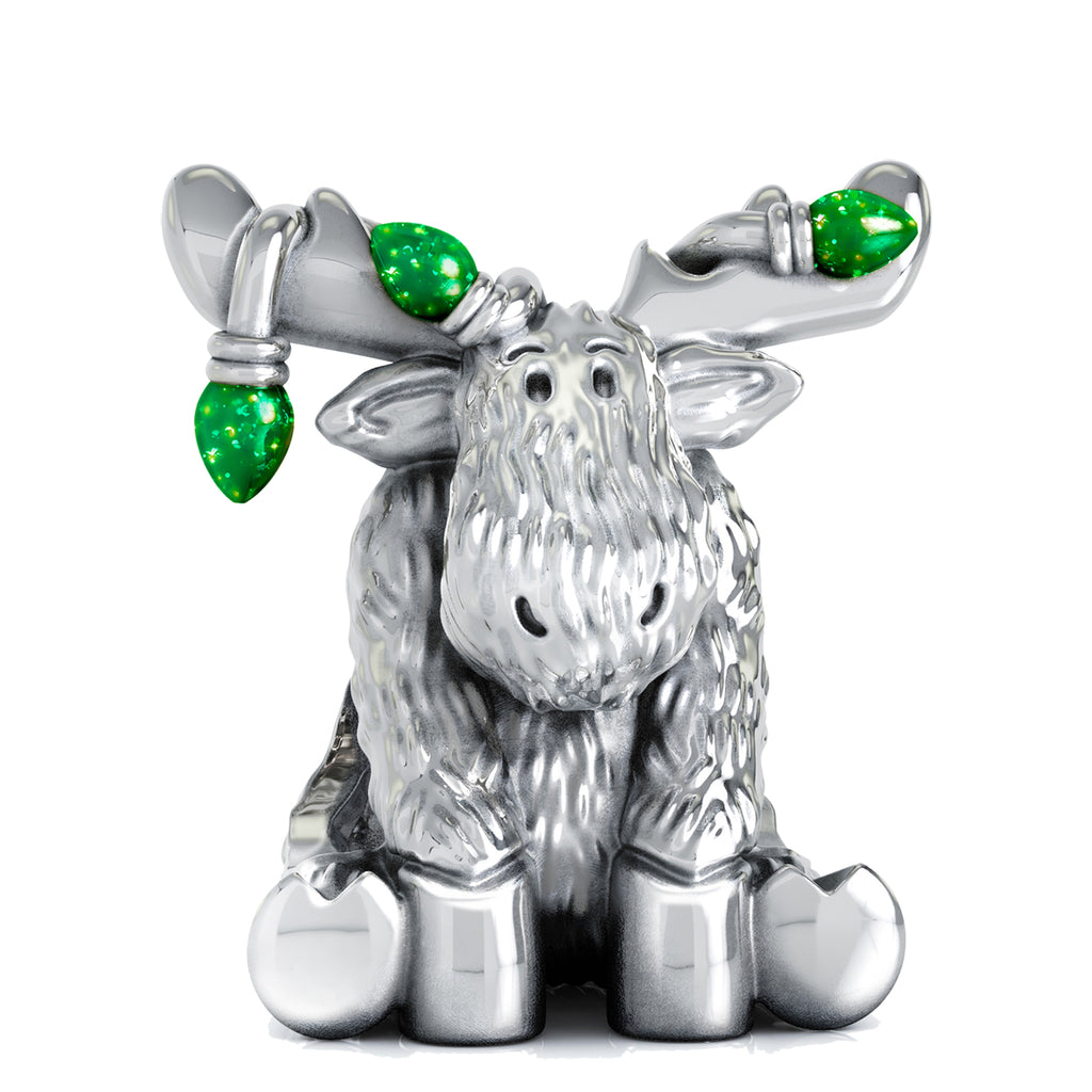 Christmas Moose String of Lights Luxe Color™ Enamel Bead Charm - Emerald Green