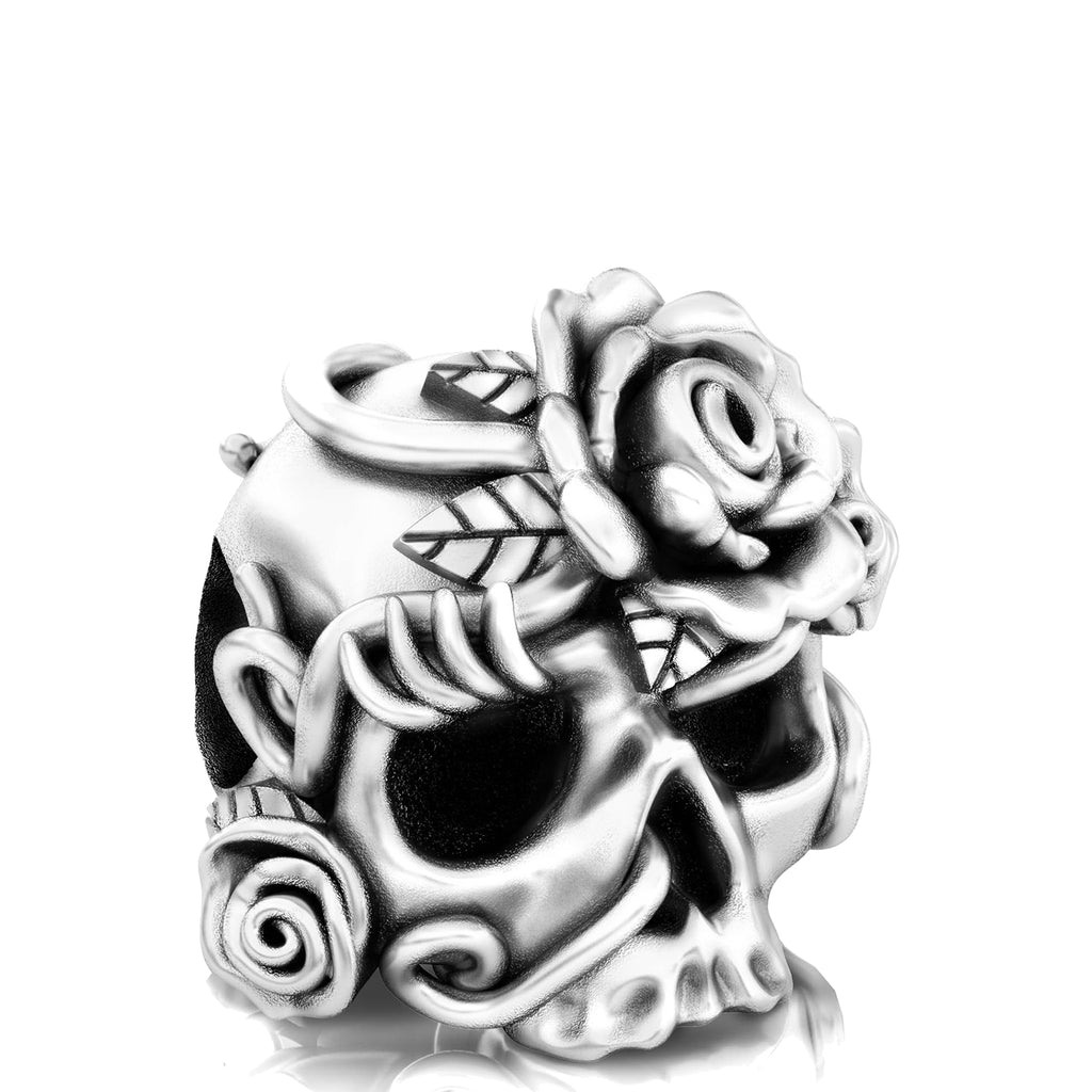 Dia de los Muertos Sugar Skull Bead Charm - Bella Rosa - Bella Fascini fits Pandora
