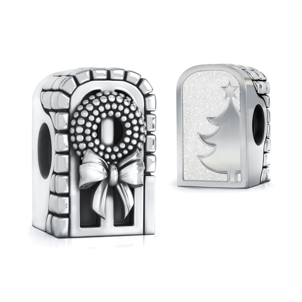 I'll be Home for Christmas - WHITE CHRISTMAS Sparkle Luxe Color™ Enamel Bead Charm