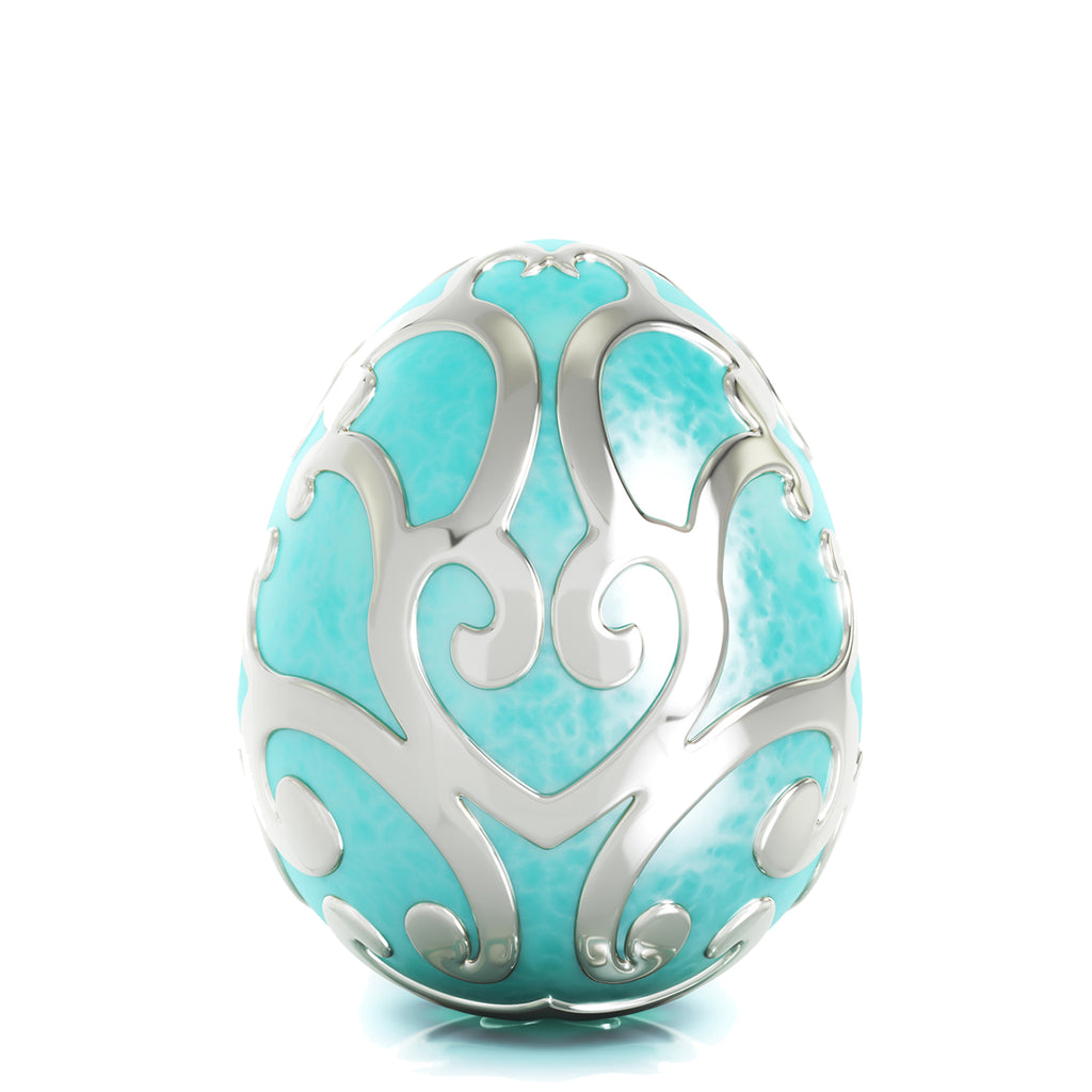 Easter Egg Filigree Luxe Color™ Enamel Bead Charm - Aqua