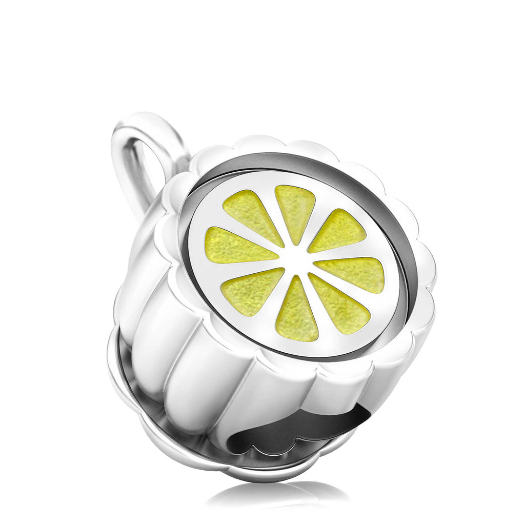 Tea Party Teacup Luxe Color™ Enamel Bead Charm - Lemon Tea - Bella Fascini fits Pandora