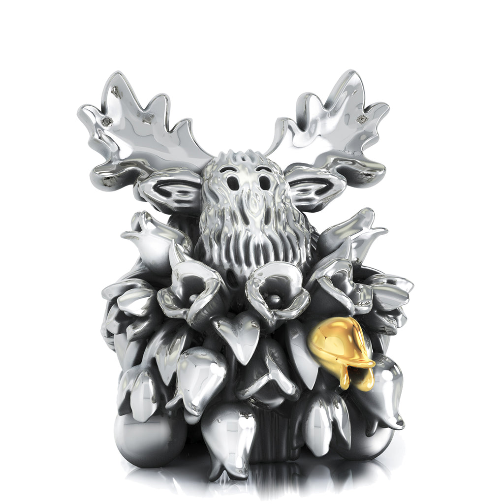 Spring Tulip Bouquet Moose Bead Charm w Solid 18K Gold Tulip