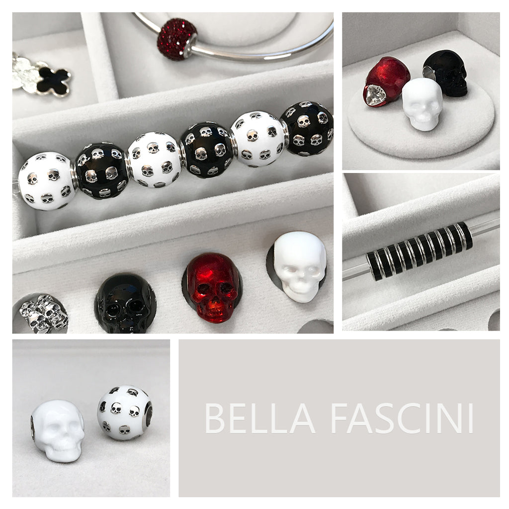 Quatrefoil Clover Dangle Charm 2-Sided Glossy Black Enamel