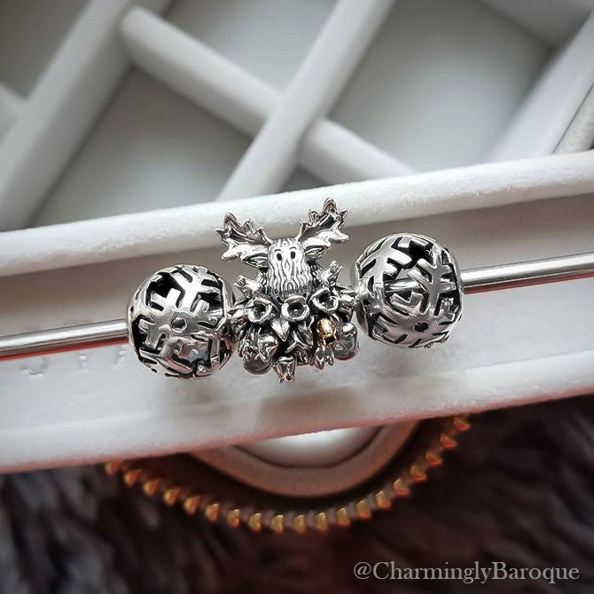 Snowflake Snowball Bead Charm