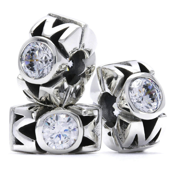 MOM Mother's Day Special - Gift Bead w/ TWO 5mm Clear CZ Stones at 50% Off