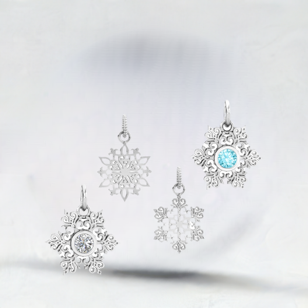 Winter Snowflake Dangle Bead Charm - Snow Day