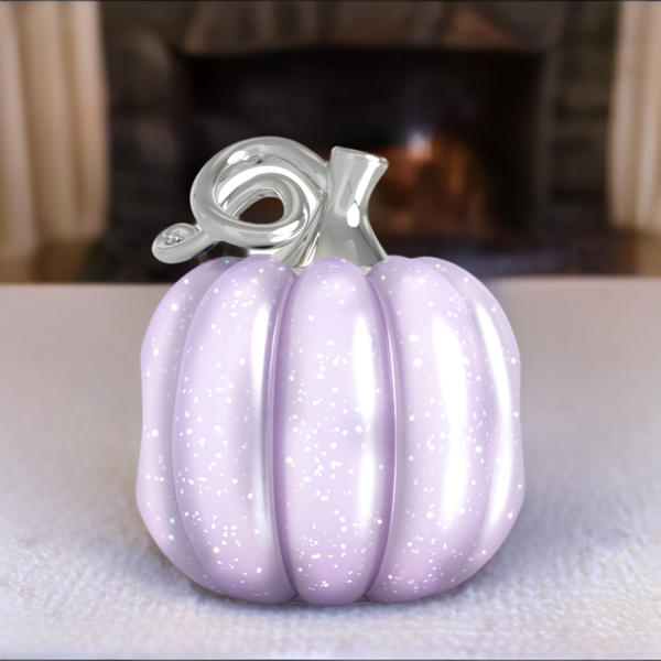 Fall Harvest Bead Charm - Gourd Pumpkin - Purple Sparkle