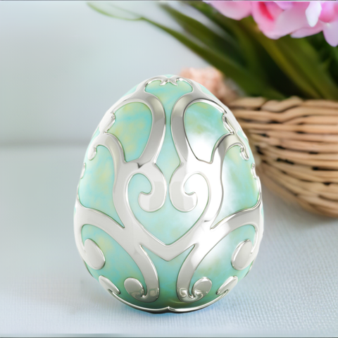 Easter Egg Filigree Luxe Color™ Enamel Bead Charm - Green