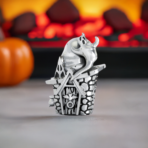 Halloween Witch Hat Haunted House Bead Charm