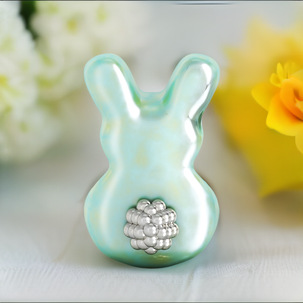 Bunny Butt Charm - Luxe Color™ Enamel Bead Charm - Green