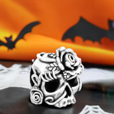 Dia de los Muertos Sugar Skull Bead Charm - Bella Rosa