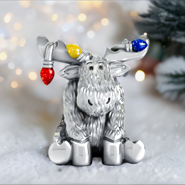Christmas Moose String of Lights Luxe Color™ Enamel Bead Charm - Multi-Color