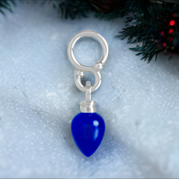 Christmas Tree Light Bead Charm - Blue Translucent