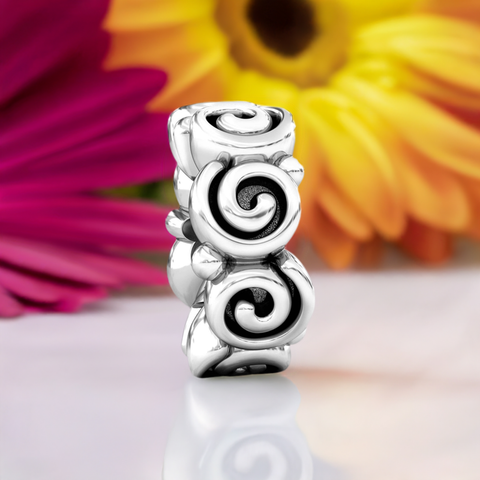 Spacer Bead Charm - Curly-Q Swirl