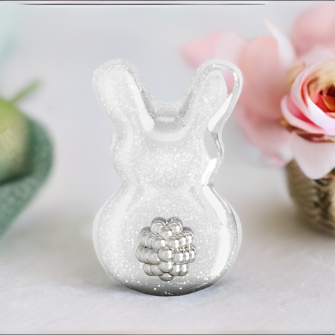 Bunny Butt Charm - Luxe Color™ Enamel Bead Charm - White