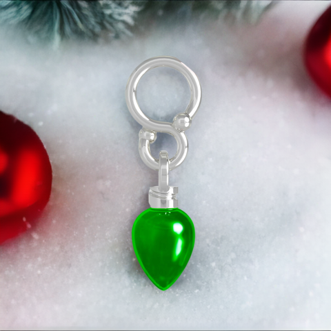 Christmas Tree Light Bead Charm - Green Translucent