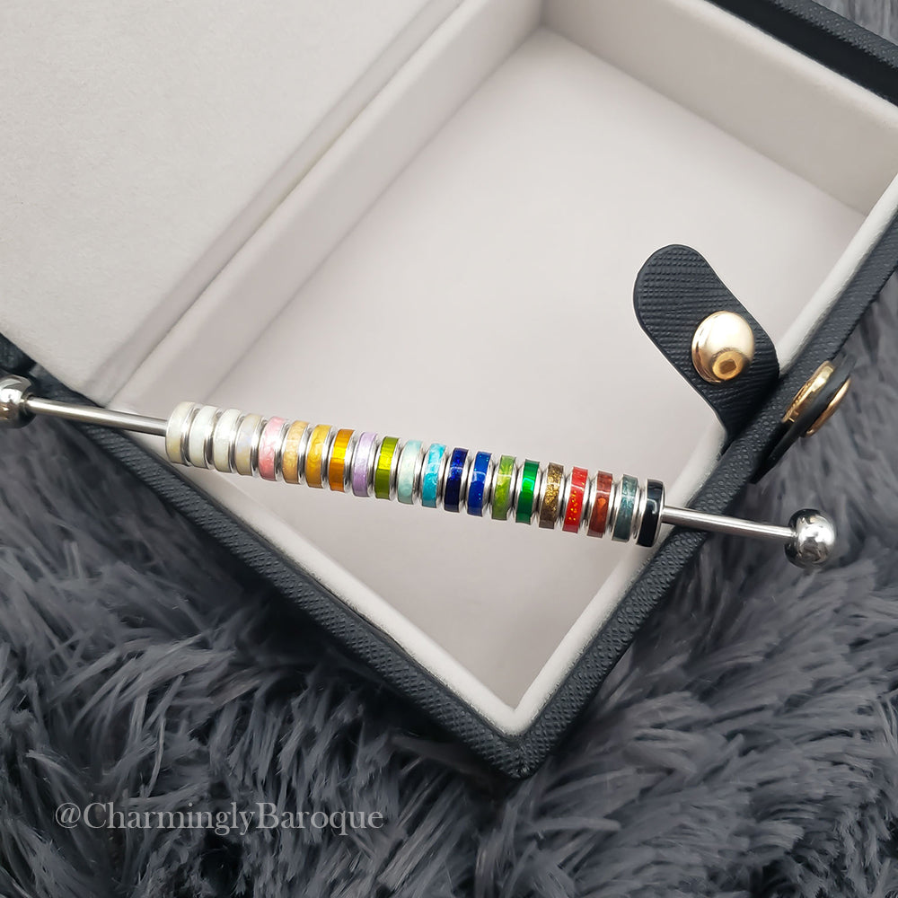 10Pcs Assortment Stripe Color European Bead for Charm Bracelet Rondelle  Spacer Beads Charms Fit Original Pandora