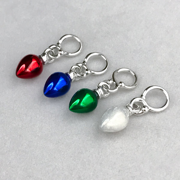 Christmas Tree Light Bead Charm - Red Translucent