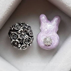 Bunny Butt Charm - Luxe Color™ Enamel Bead Charm - Purple