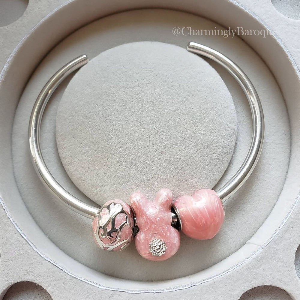 Bunny Butt Charm - Luxe Color™ Enamel Bead Charm - Pink