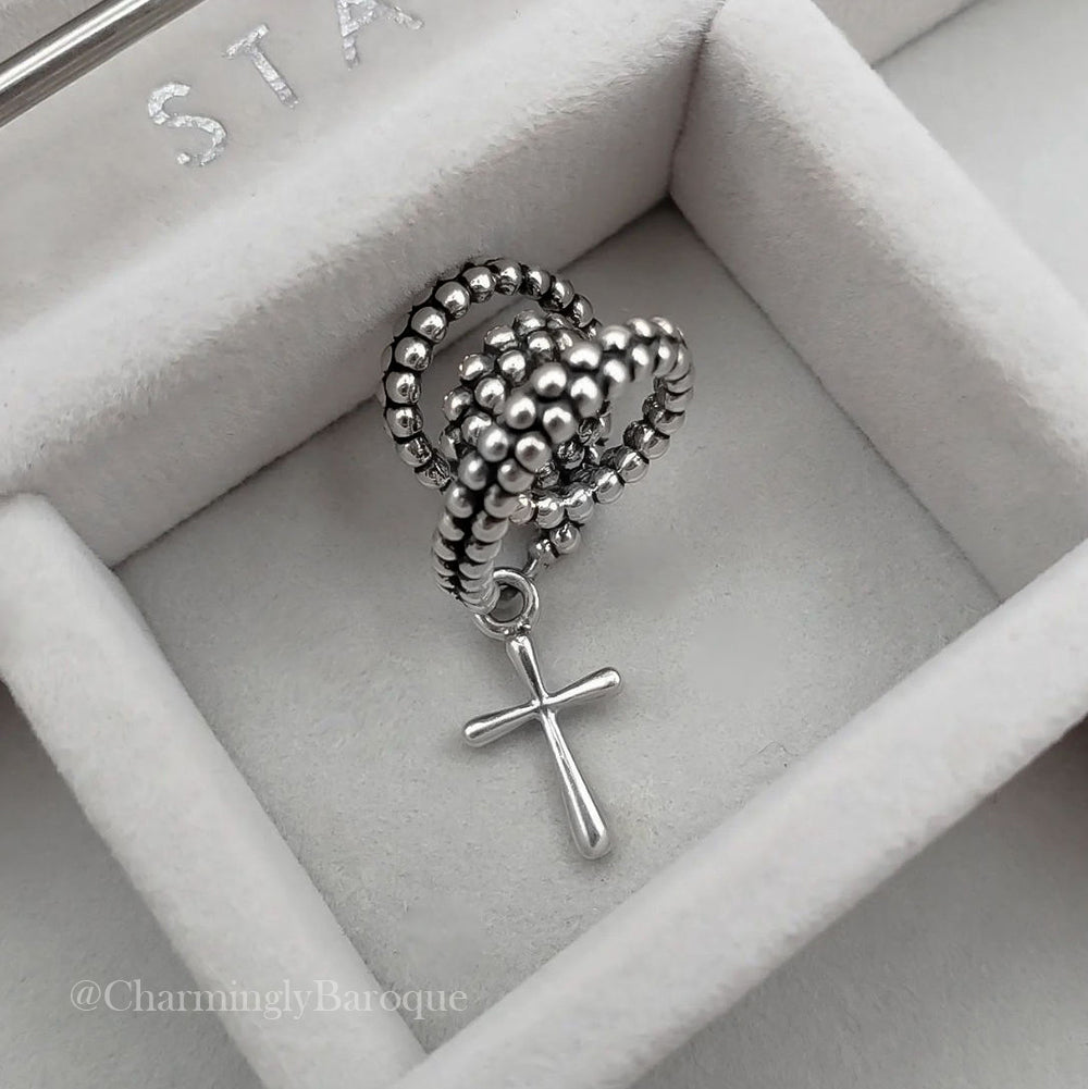 Rosary w/Cross Dangle Bead Charm