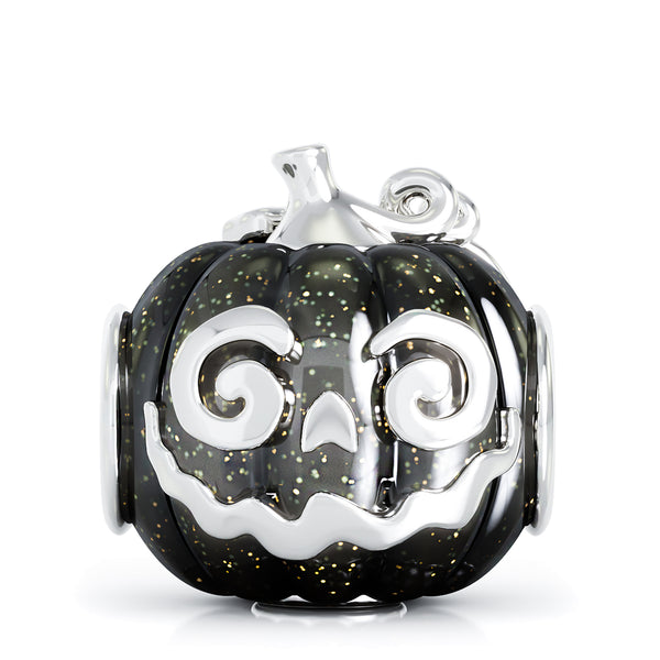 Halloween Pumpkin Black Magic Jack Luxe Color™ Enamel Bead Charm - Black Magic