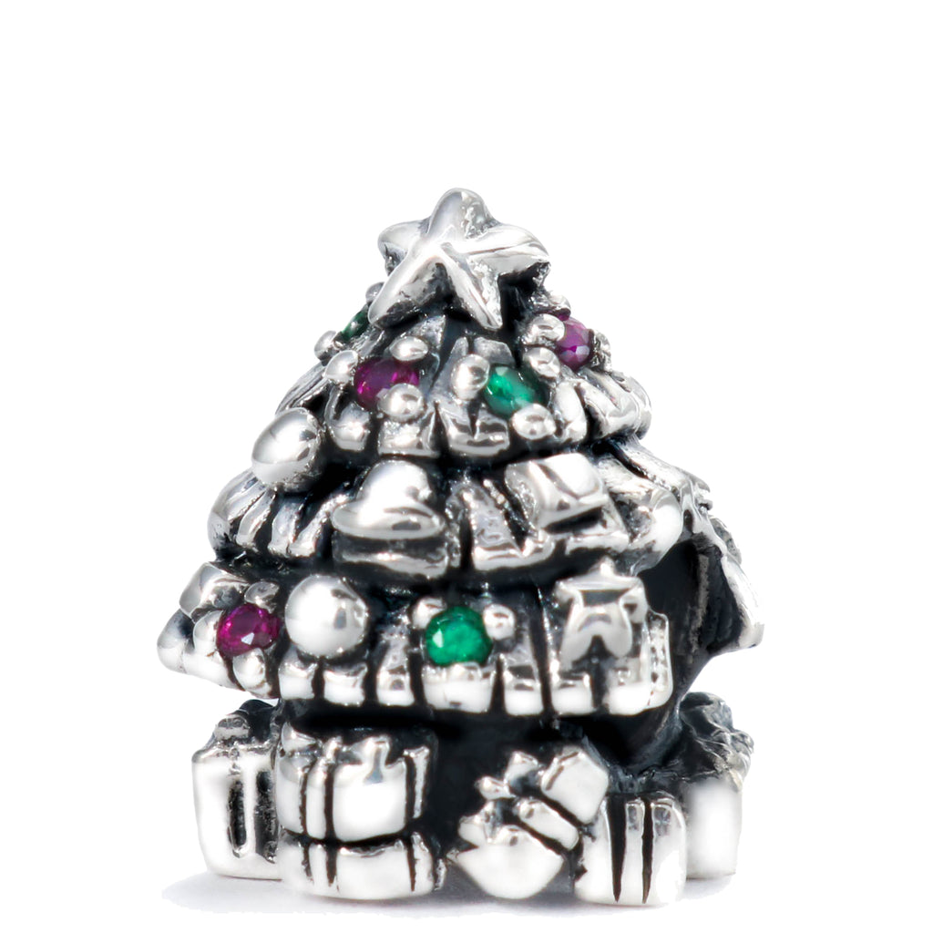 Christmas Tree with CZ Lights Bead Charm - Bella Fascini fits Pandora