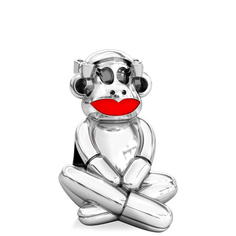 Sock Monkey Luxe Color™ Enamel Bead Charm - Girl - Bella Fascini fits Pandora
