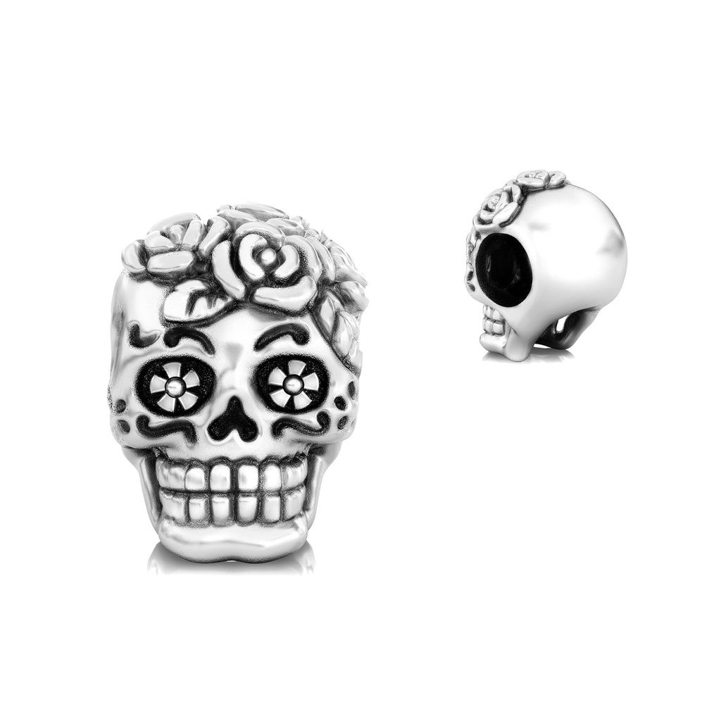 Dia de los Muertos Sugar Skull Bead Charm - Original - Bella Fascini fits Pandora