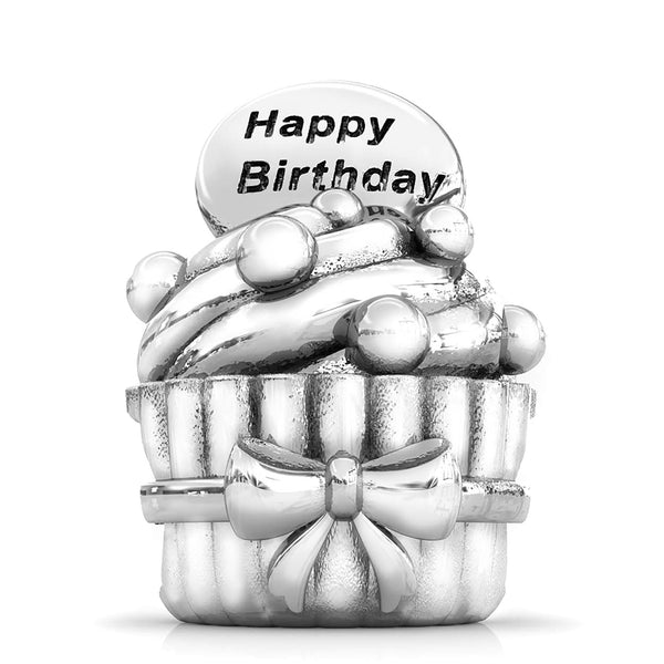 Happy Birthday Cupcake Bead Charm - Bella Fascini fits Pandora