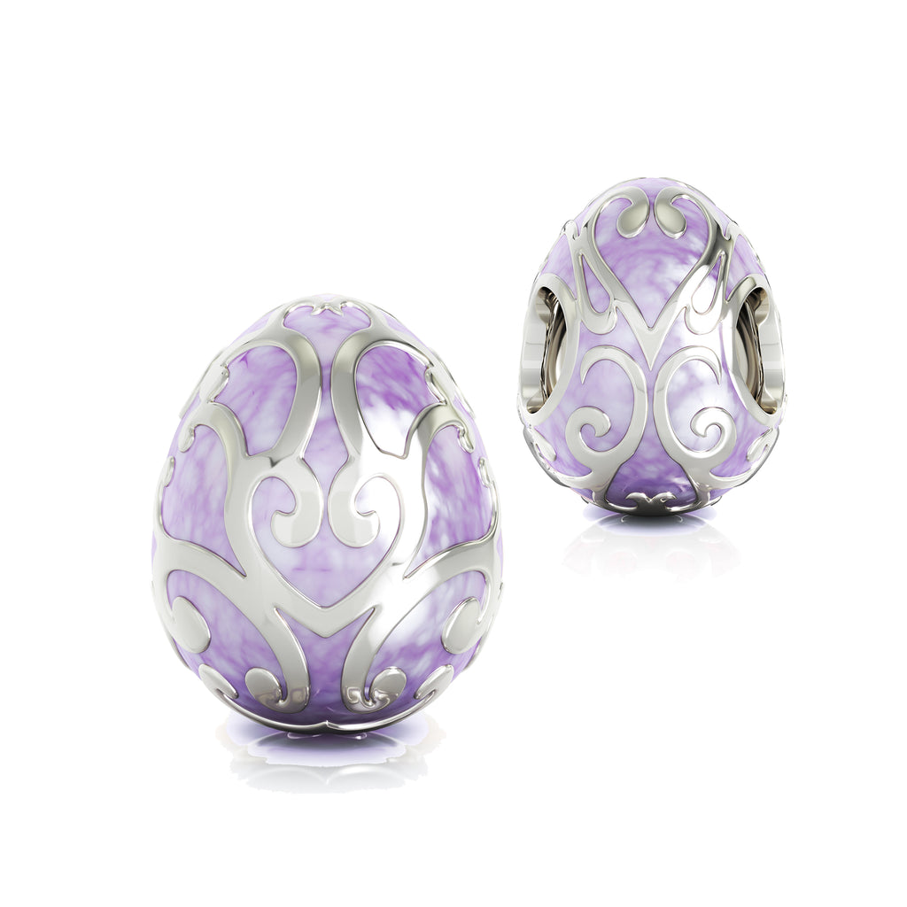 Easter Egg Filigree Luxe Color™ Enamel Bead Charm - Purple
