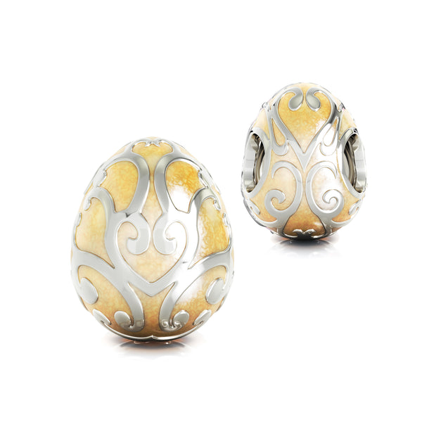 Easter Egg Filigree Luxe Color™ Enamel Bead Charm - Golden