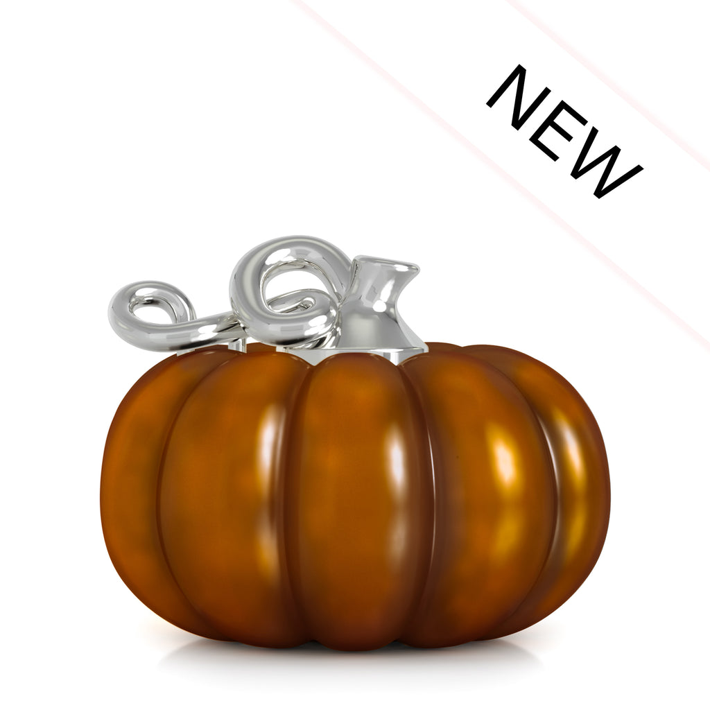 Fall Harvest Bead Charm - Gourd Pumpkin - Dark Brown Pearlescent