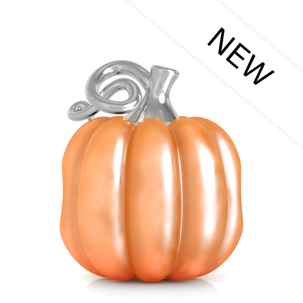 Fall Harvest Bead Charm - Gourd Pumpkin - Orange Pearlescent