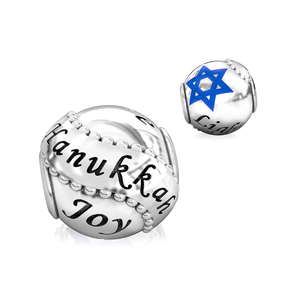 Holiday Celebration with Star of David Luxe Color™ Enamel Bead Charm - Hanukkah - Bella Fascini fits Pandora