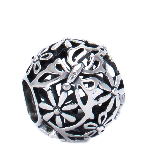 Butterfly Daisy Garden Bead Charm - Bella Fascini fits Pandora